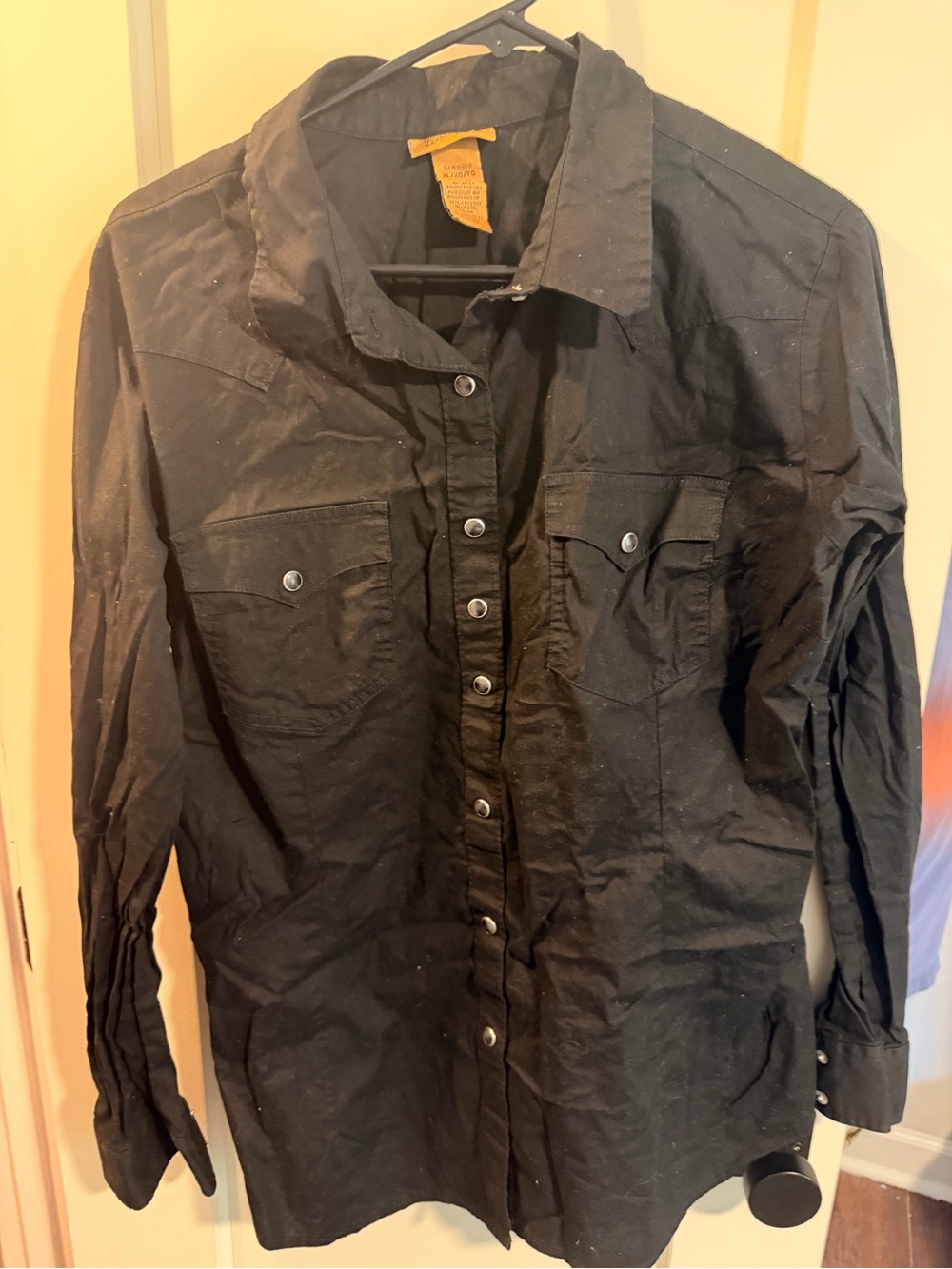 Wrangler Black Snap-Front Shirt Jacket